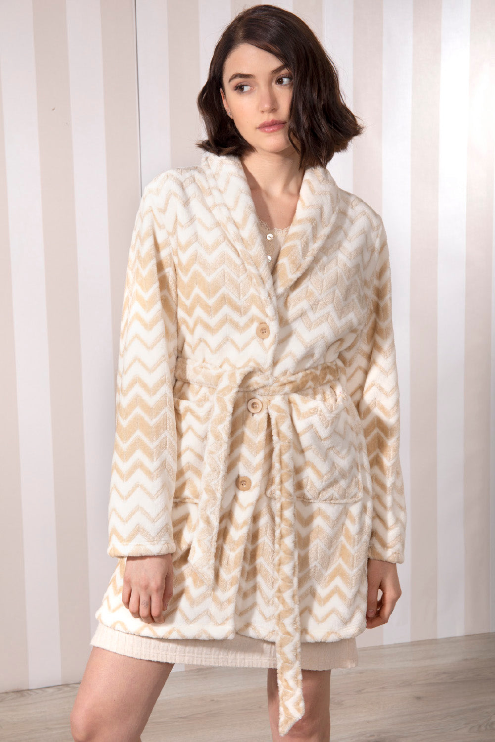 Bata de casa de mujer estampado zig-zag Admas