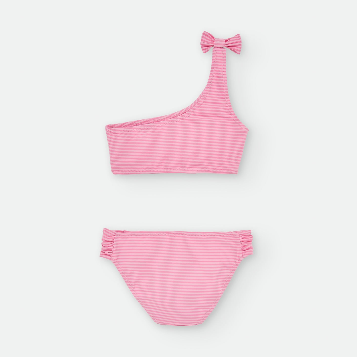 Bikini niña con top asimétrico estampado rayas WATERLEMON