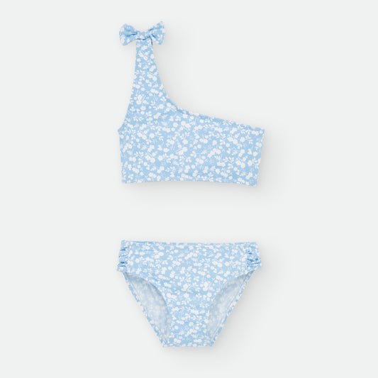 Bikini niña asimétrico estampado "Flores" WATERLEMON