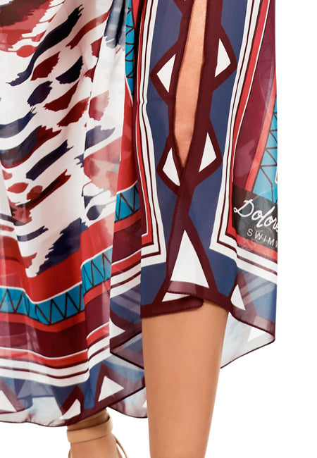 Pareo estampado con logo Dolores Cortés