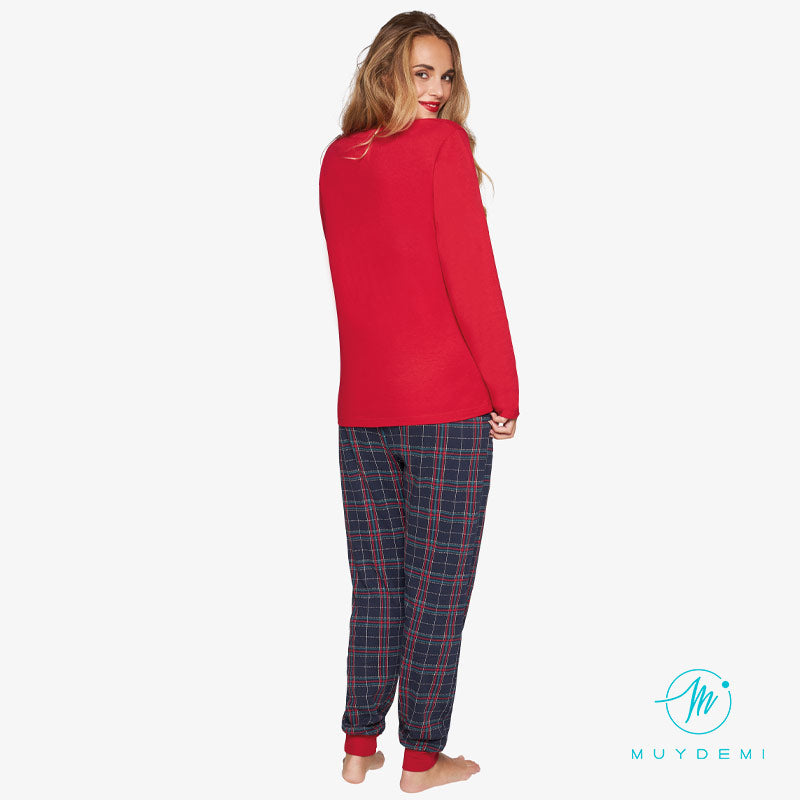 Pijama mujer algodón de invierno Colección FAMILIAR "ESPECIAL NAVIDAD" MUYDEMI