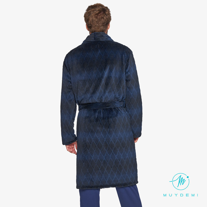 Bata de casa larga y cruzada para hombre MUYDEMI tallas L, XL y XXL