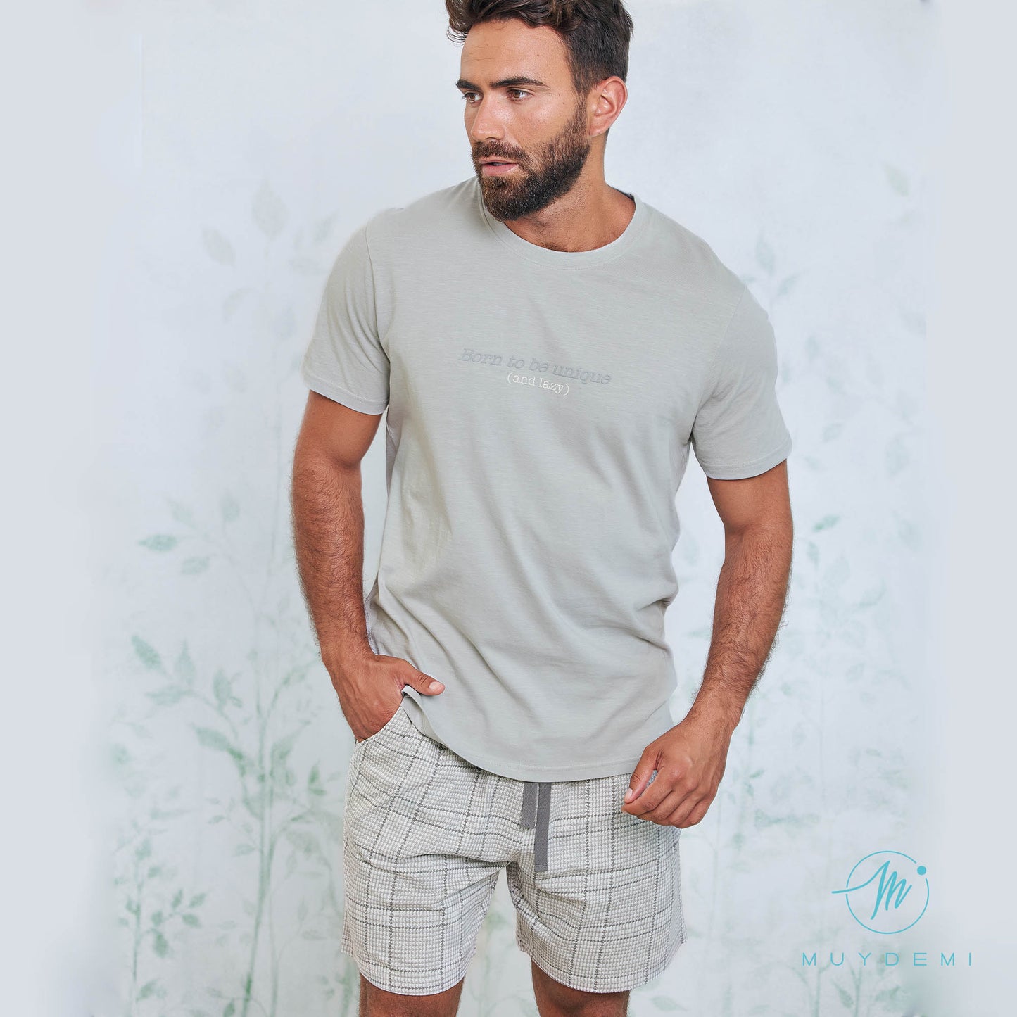 Pijama hombre manga corta "Born to be unique" MUYDEMI