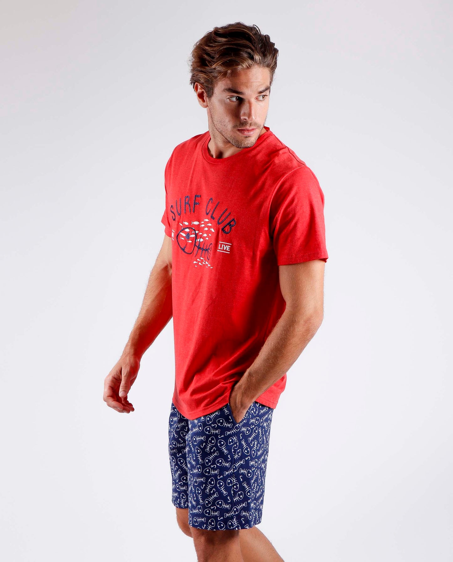 Pijama hombre manga corta "Surf Club" ADMAS