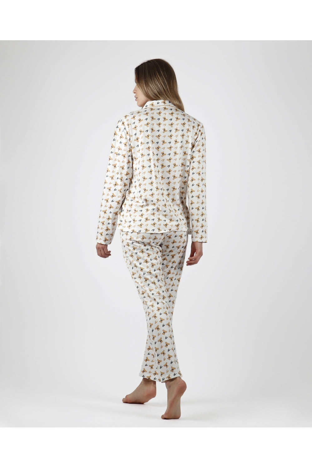 Pijama mujer manga larga algodón abierto "Cutte Teddy" ADMAS