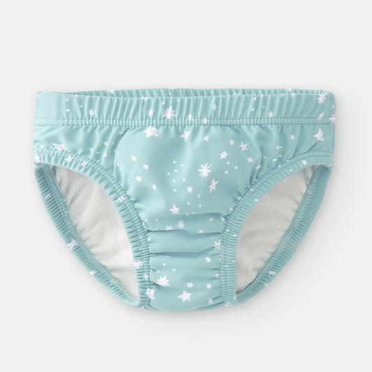 Bañador de bebé CON PAÑAL INCORPORADO estampado "Estrellas" AZUL  Waterlemon