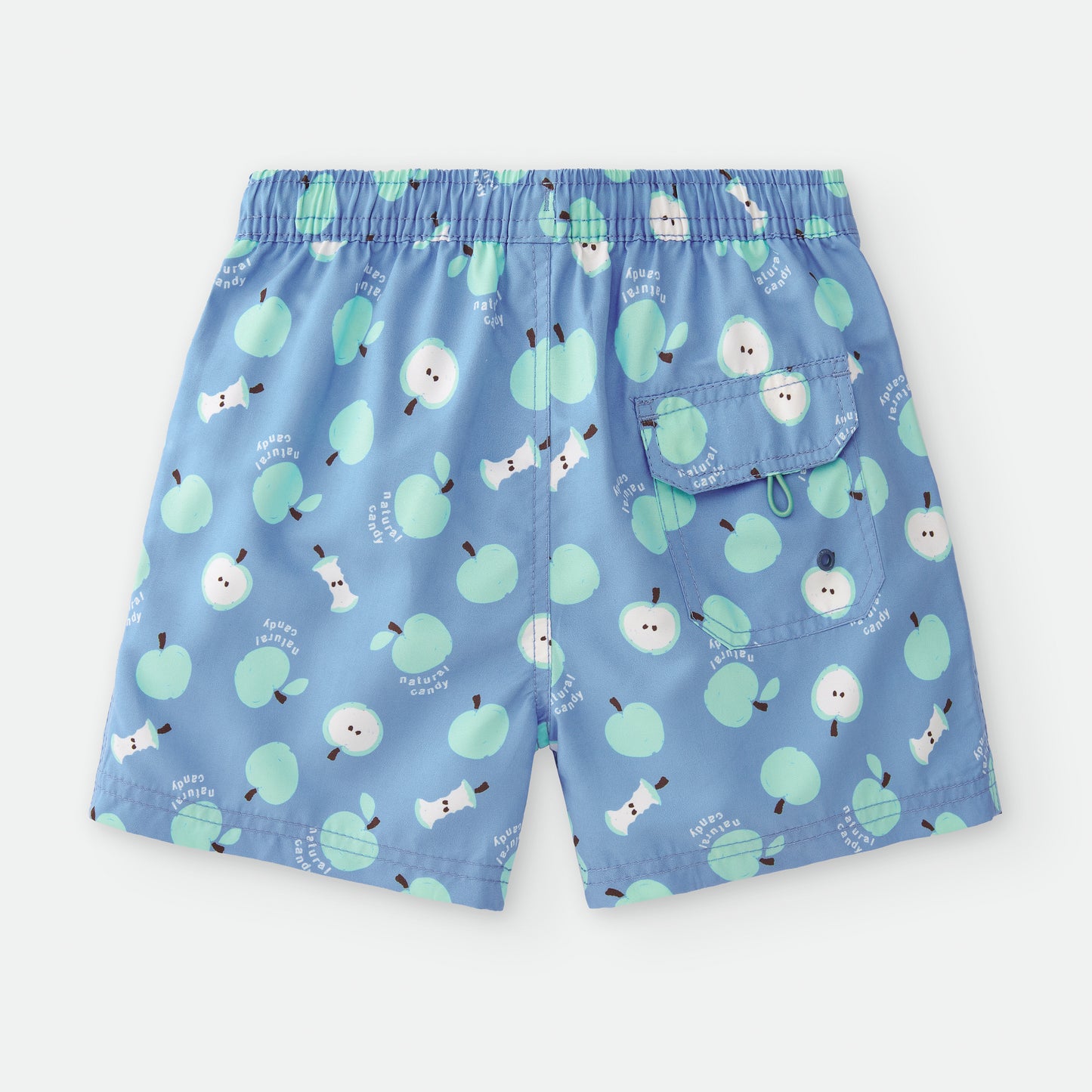 Bañador de niño tipo bermuda SECADO RÁPIDO "Manzanas" AZUL Waterlemon hasta talla 16 años