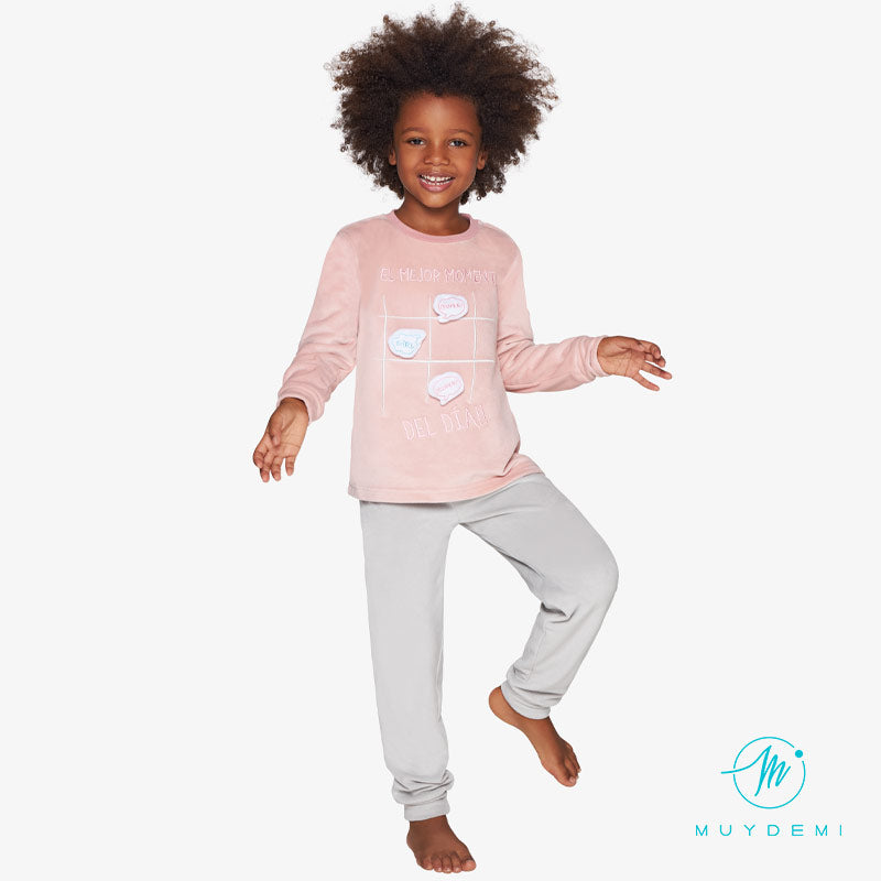 pijama niña terciopelo muydemi