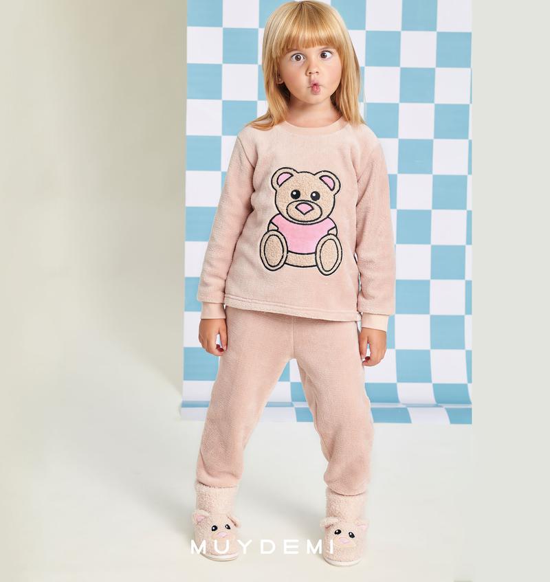 Pijama niña coralina con osito bordado MUYDEMI