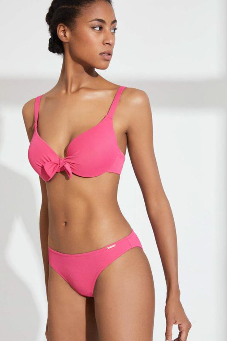 Sujetador de bikini con aro y foam COMBINABLE COPA C colores lisos micro piqué YSABEL MORA