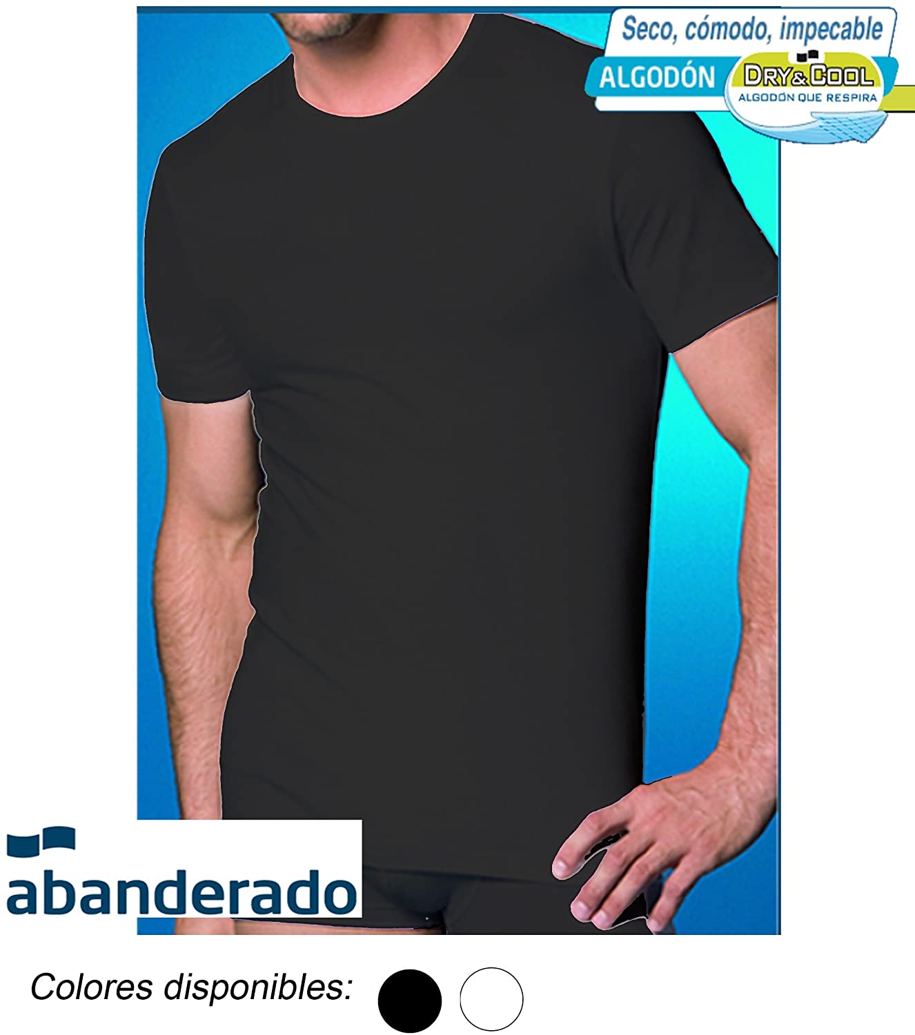 Camiseta algodón manga corta cuello redondo Dry & Cool Abanderado