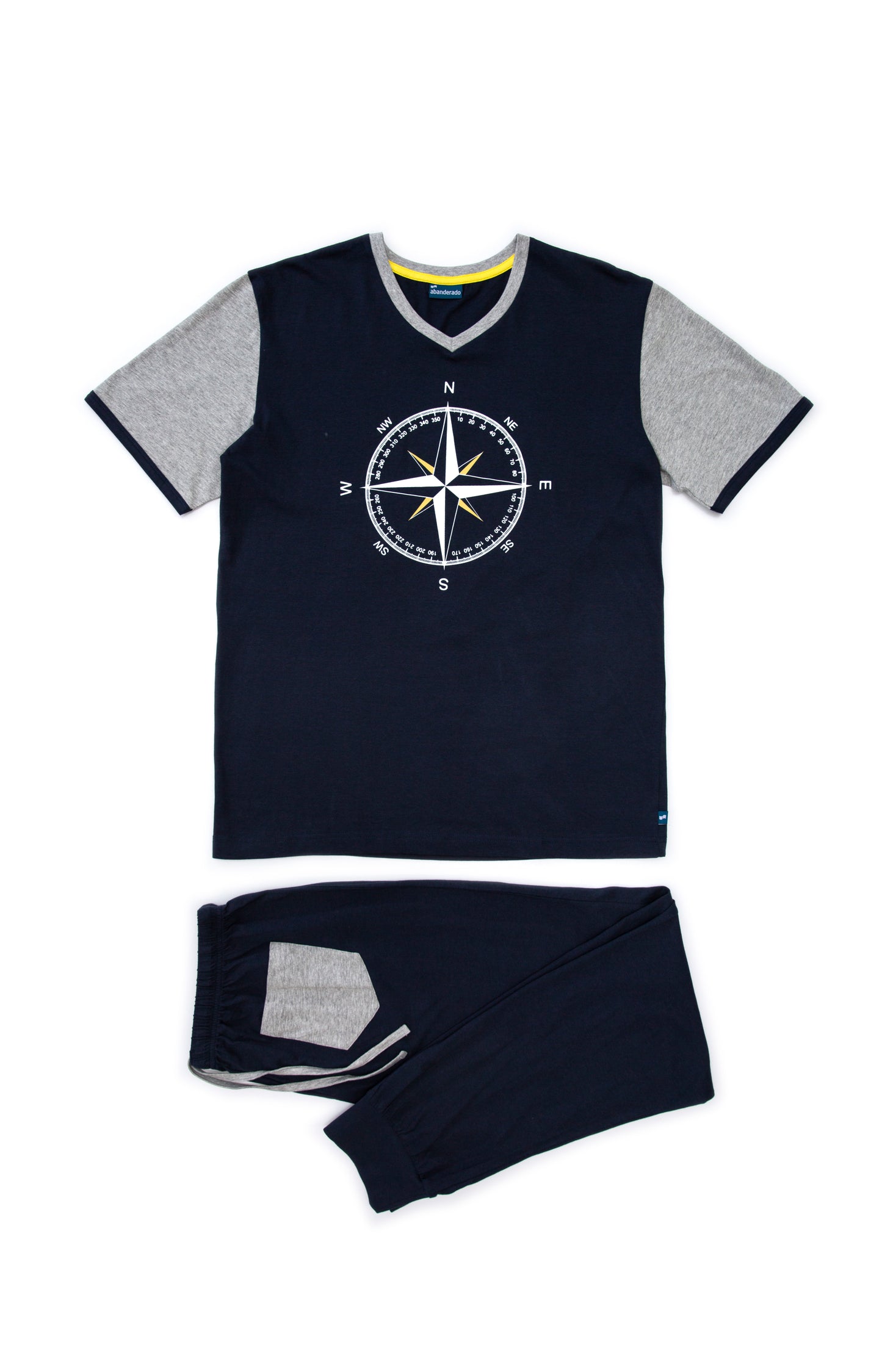 Pijama manga corta y pantalón largo hombre ABANDERADO