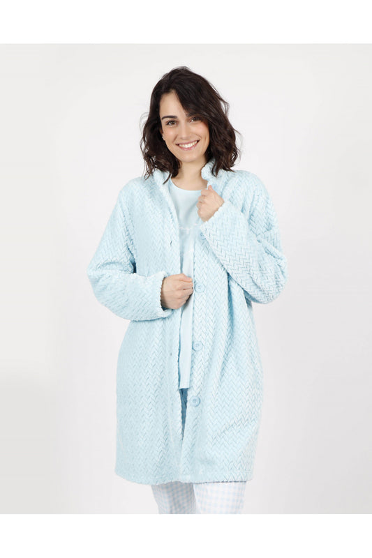 Bata de mujer corta con cremallera en coralina trenzada  "Enjoy Vichy" Admas