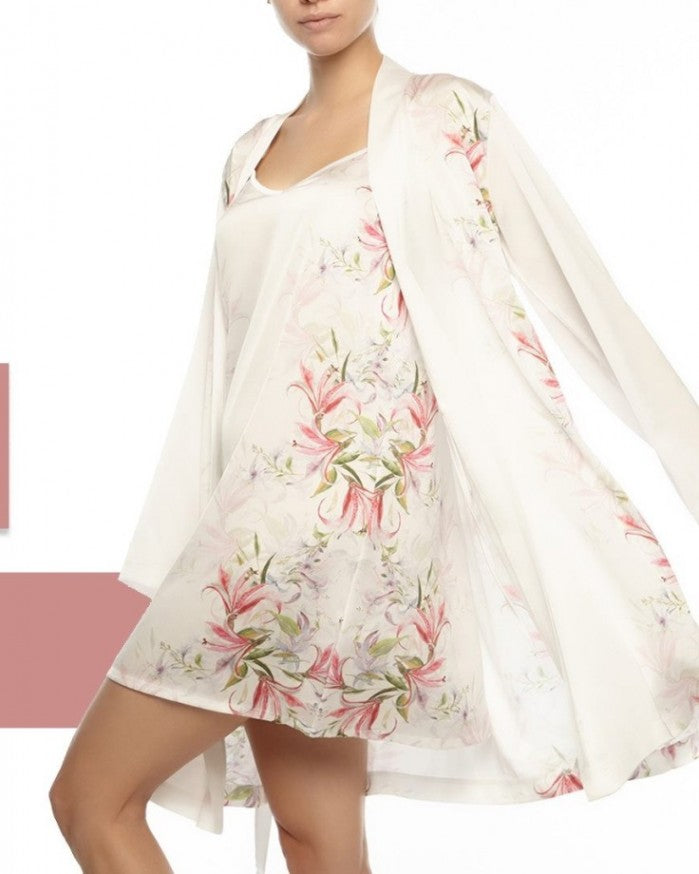 Bata de novia estampada tipo kimono ZEN Ivette Bridal