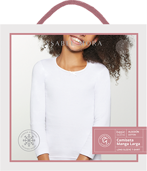 Camiseta térmica de algodón con felpa y manga larga para niña YSABEL MORA