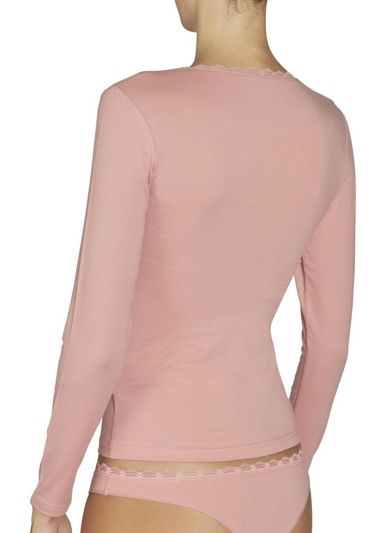 Camiseta mujer manga larga con blonda en el escote YSABEL MORA