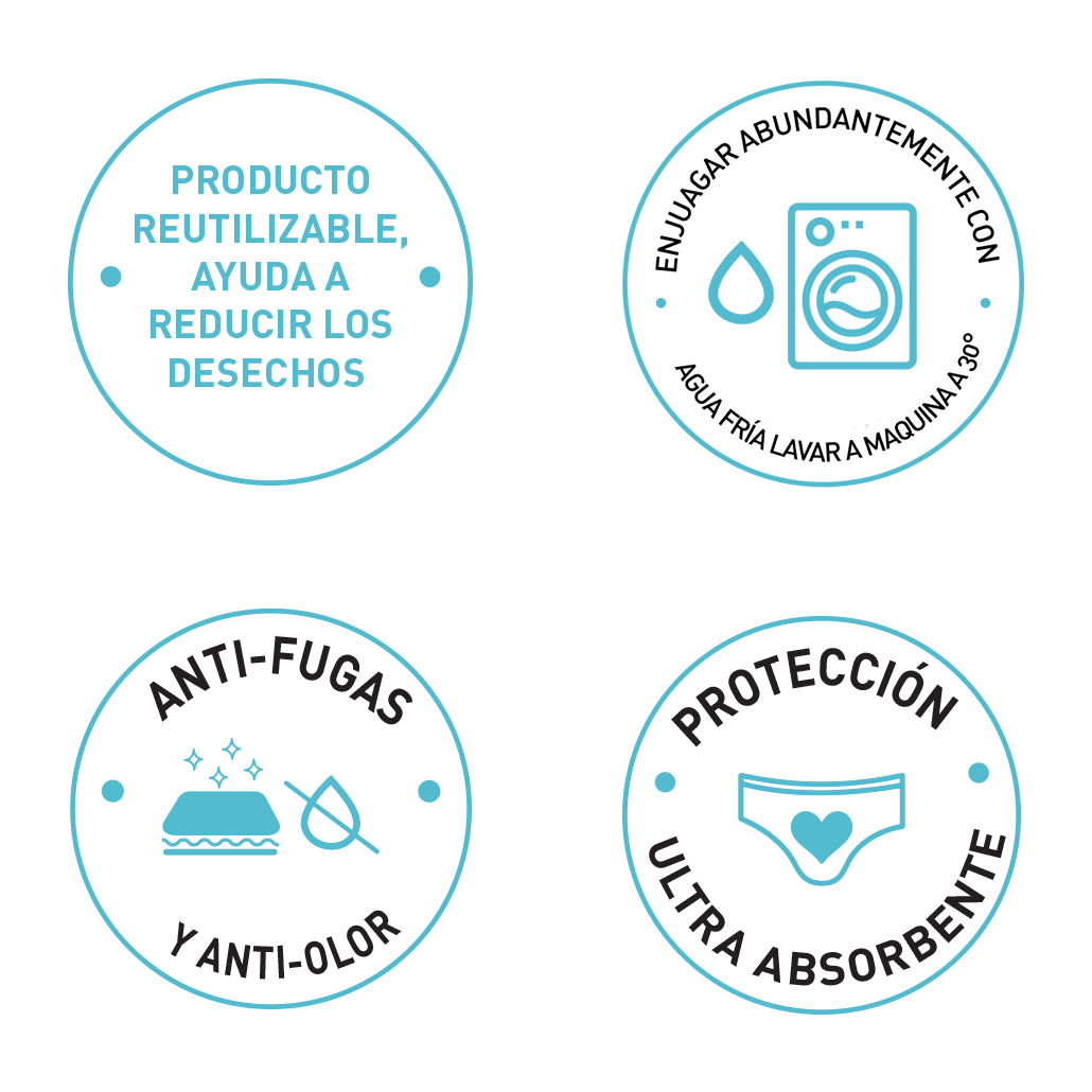 Braga menstrual lavable para FLUJO ABUNDANTE Dim Protect