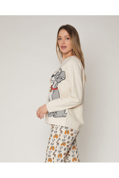 Pijama mujer algodón manga larga "LA DAMA Y EL VAGABUNDO" DISNEY by ADMAS
