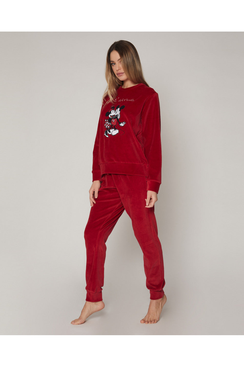Pijama de mujer terciopelo "Je t´aime" Minnie Mouse Admas
