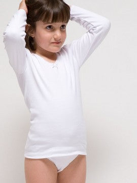 Camiseta interior niña manga larga 100% algodón de invierno RAPIFE