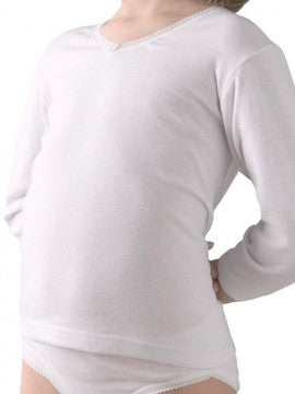 Camiseta interior niña manga larga 100% algodón de invierno RAPIFE