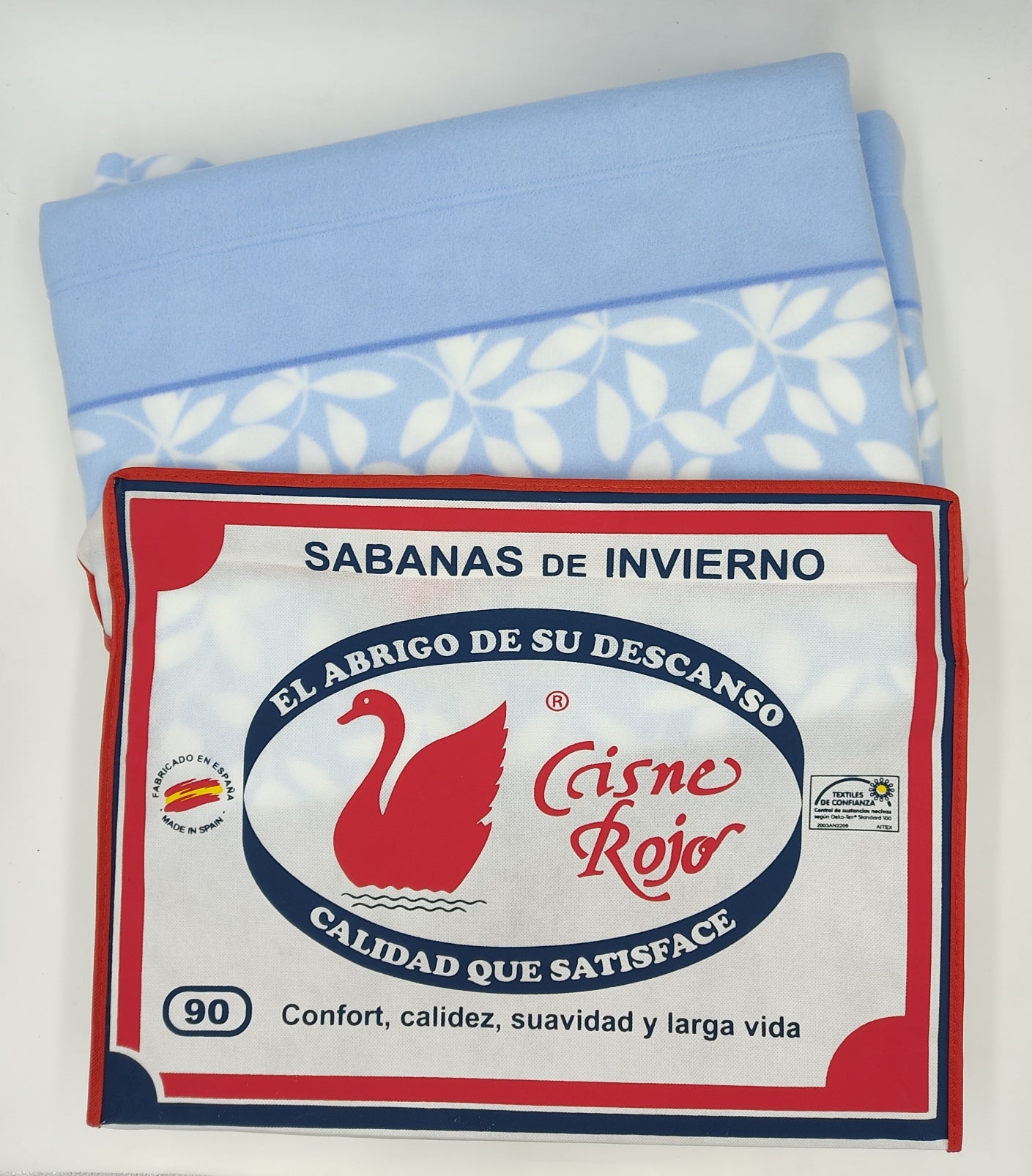 Juego sabanas pirineo Cisne Rojo HOJAS (largo hasta 2 metros de colchón)