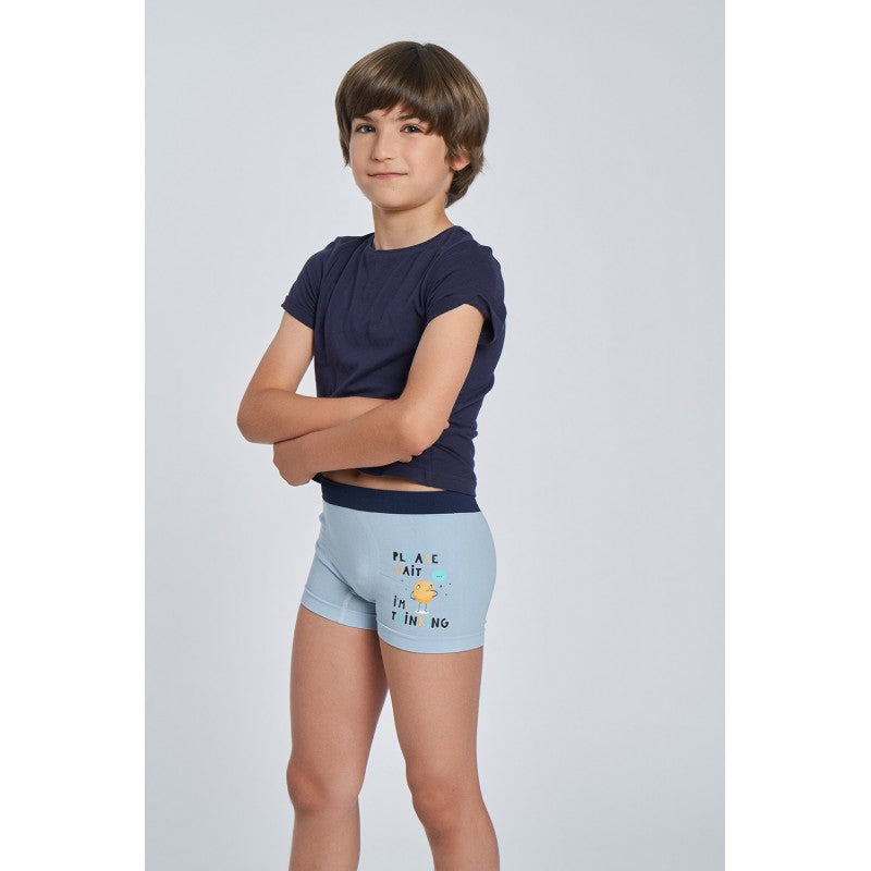 Pack 2 boxer sin costuras algodón estampado "Please wait" KEHAT