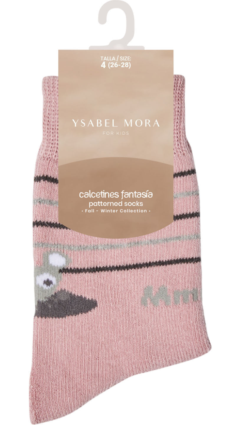 Calcetín niña algodón térmico "Corazones" YSABEL MORA