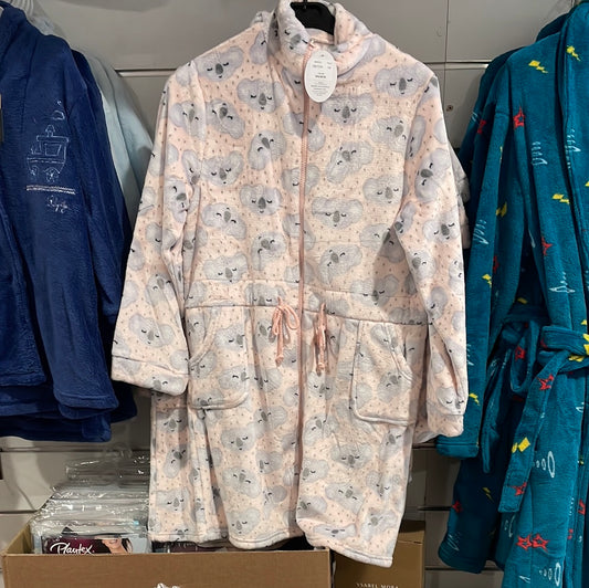 Bata infantil coralina con cremallera "Koalas" coralina LIN