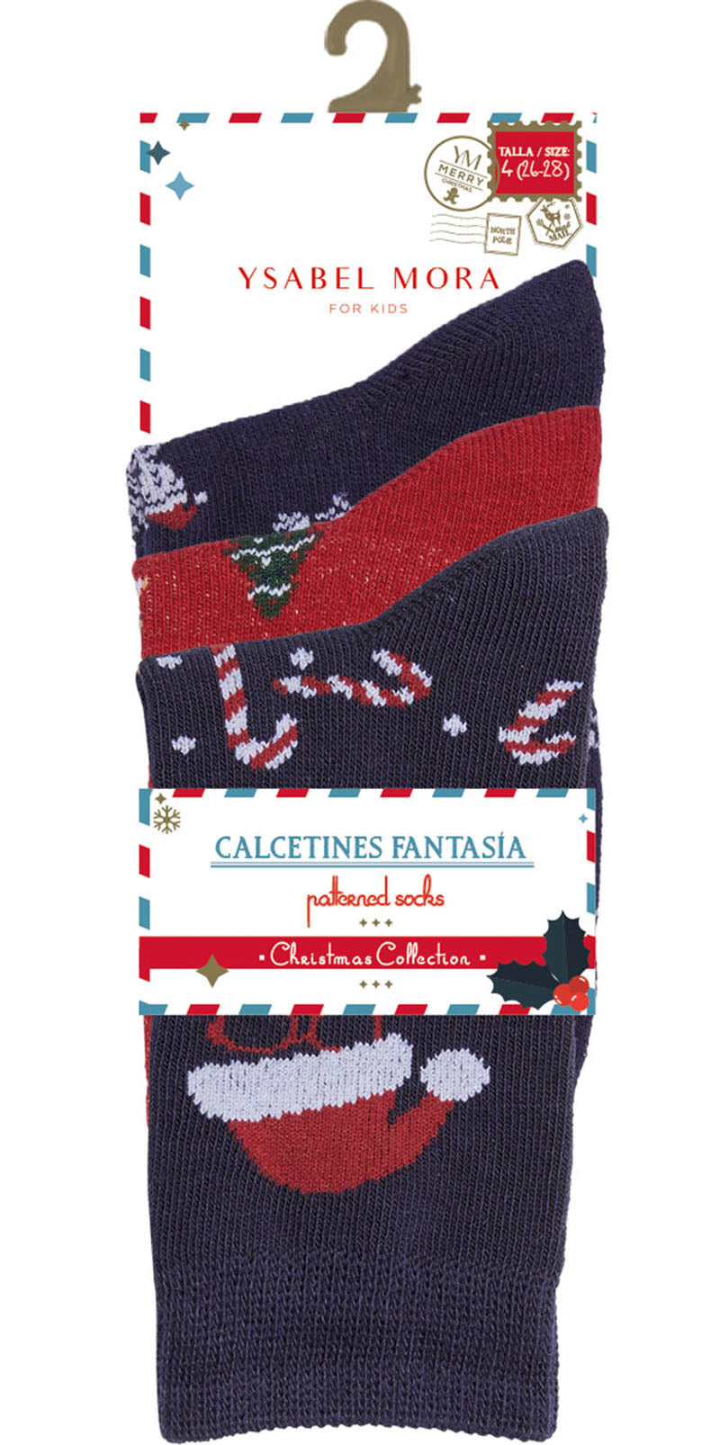 Pack 3 calcetines algodón niño "Especial Navidad" YSABEL MORA