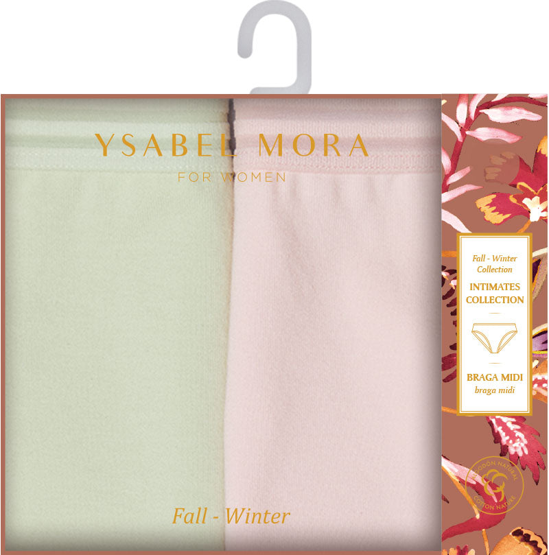Pack 2 bragas mujer midi algodón YSABEL MORA