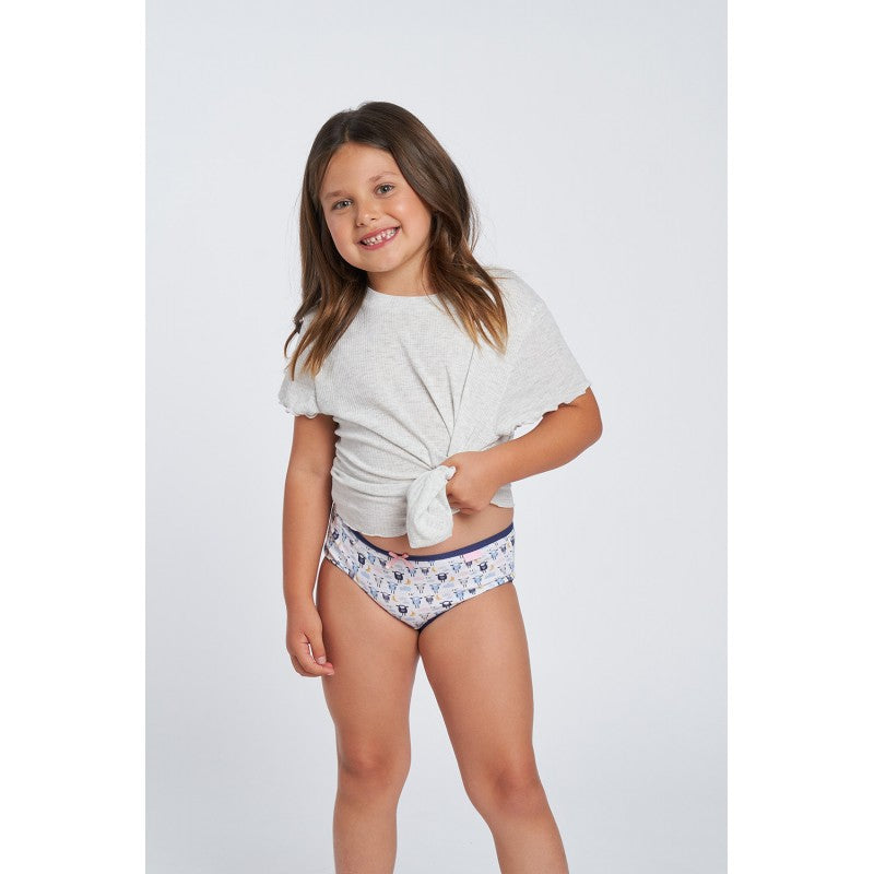 Pack 3 bragas algodón niña estampado ovejitas KEHAT