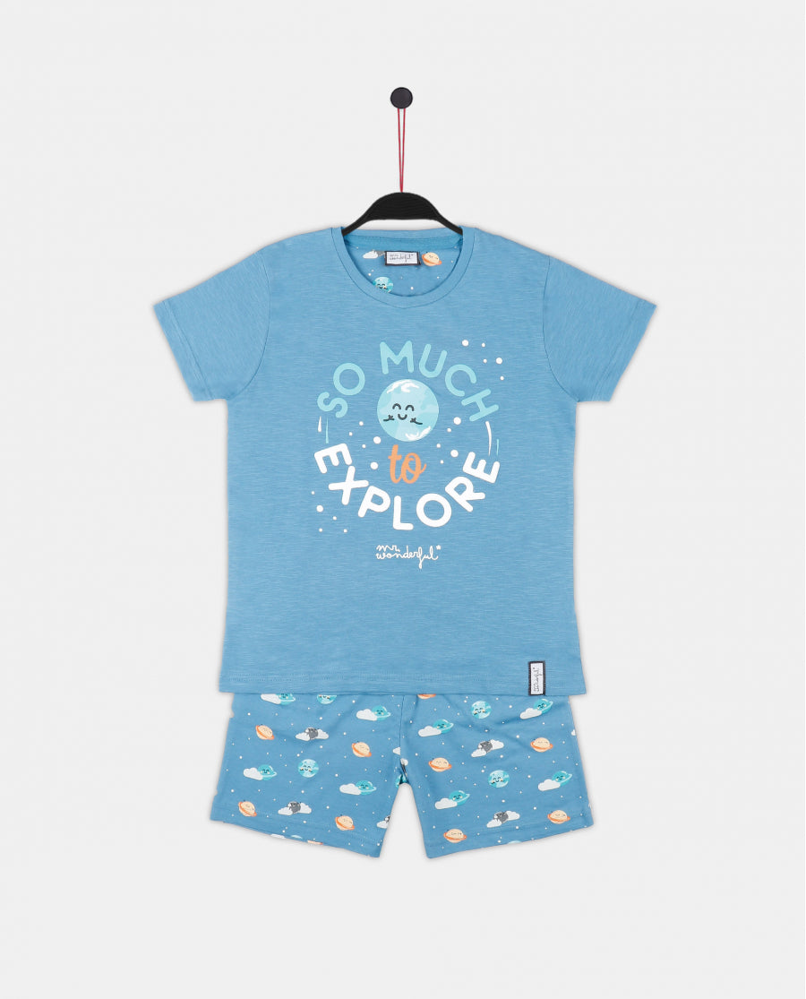 Pijama de niño algodón Mr. Wonderful "So much to explore"