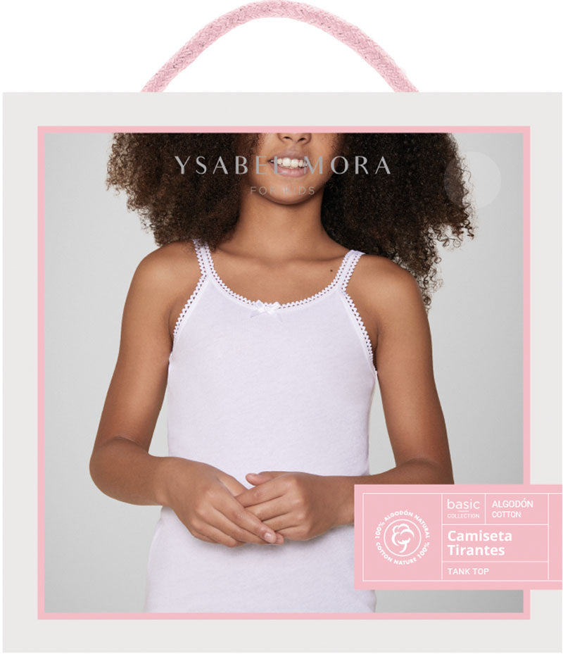 Camiseta interior niña tirantes finos algodón YSABEL MORA