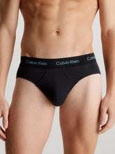 Cargar imagen en el visor de la galería, Pack 3 SLIPS Hip Briefs negros Cotton Stretch tiro bajo CALVIN KLEIN