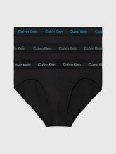 Cargar imagen en el visor de la galería, Pack 3 SLIPS Hip Briefs negros Cotton Stretch tiro bajo CALVIN KLEIN