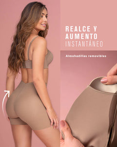 Faja pantalón invisible CON ALMOHADILLA EXTRAIBLE push up levanta glúteos Leonisa