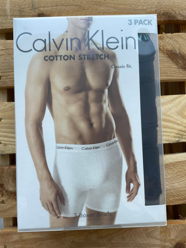 Pack 3 Boxer Briefs LARGOS Cotton Stretch negros-elástico color CALVIN KLEIN