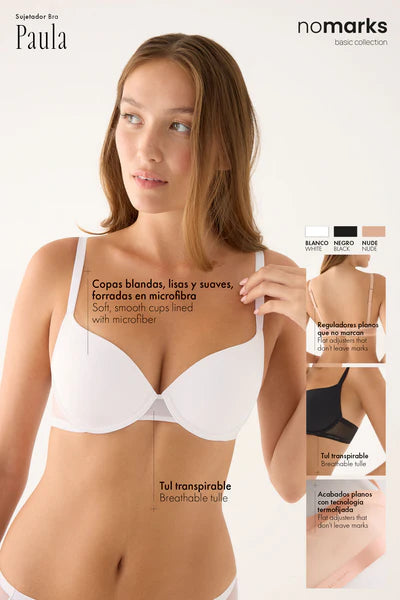 Sujetador NOMARKS con aro y relleno PAULA by Paula Echevarria Ysabel Mora COPAS B-C