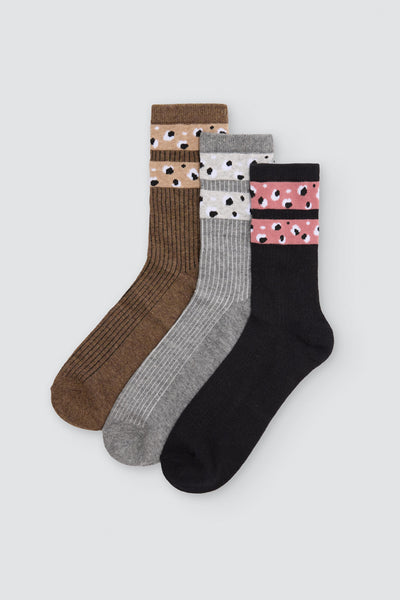 Pack 3 calcetines algodón mujer estampados YSABEL MORA
