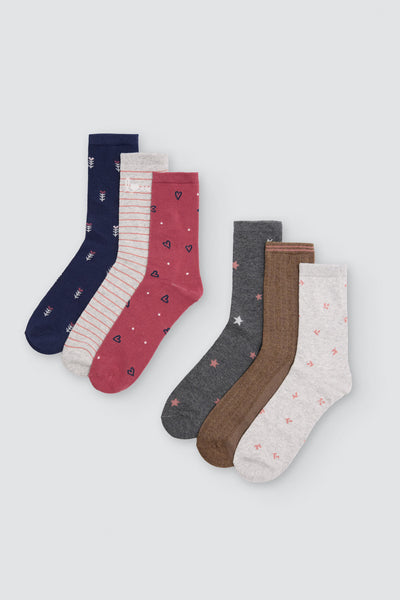 Pack 3 calcetines algodón mujer estampados YSABEL MORA