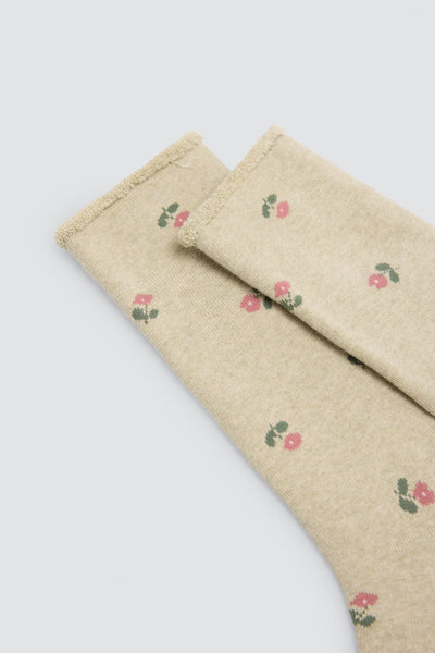 Calcetín térmico mujer SIN PUÑO estampado YSABEL MORA
