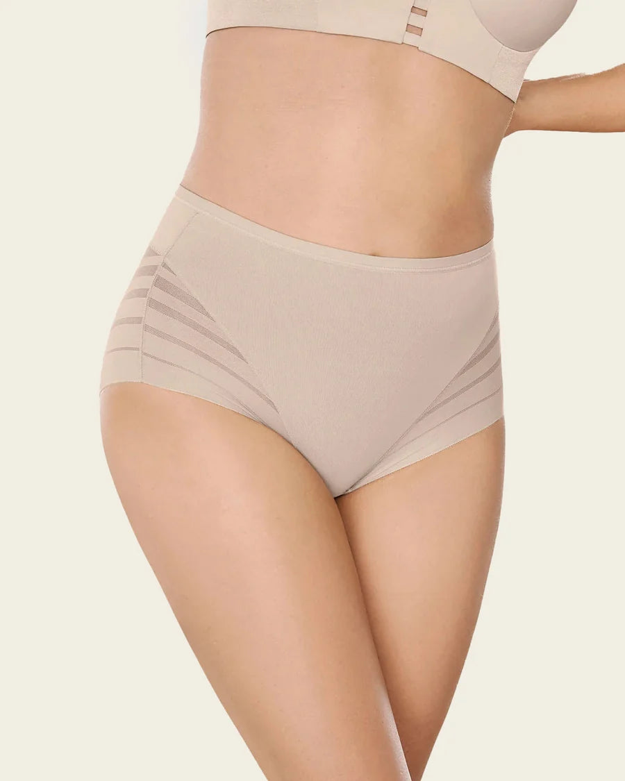 Pack 2 bragas faja invisibles con control en abdomen y bandas de tul Leonisa