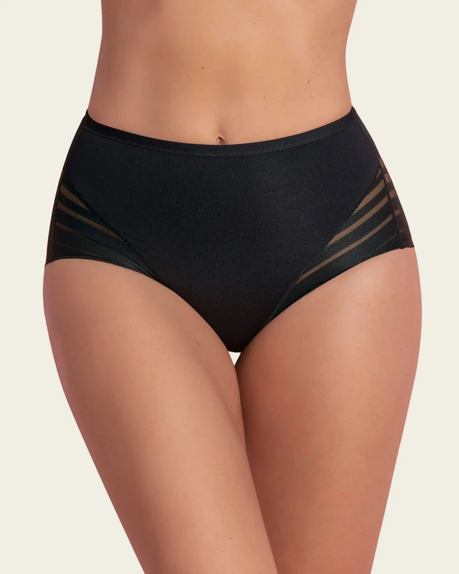 Pack 2 bragas faja invisibles con control en abdomen y bandas de tul Leonisa