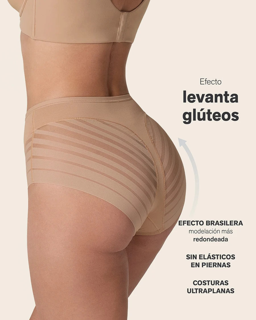 Braga faja invisible con control en abdomen y bandas de tul Leonisa