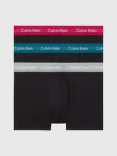 Cargar imagen en el visor de la galería, Pack 3 Boxer Cotton Stretch negros-elástico color CALVIN KLEIN