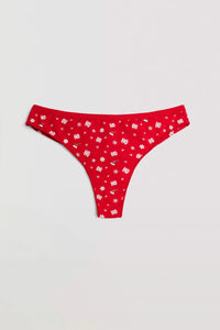 Tanga Rojo ALGODÓN estampado colección Navidad YSABEL MORA