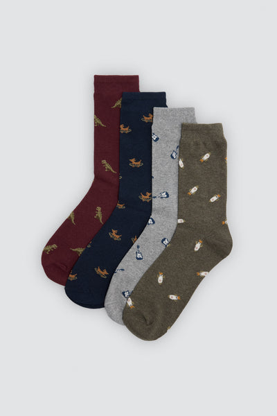 Calcetín hombre algodón estampado puño confort YSABEL MORA