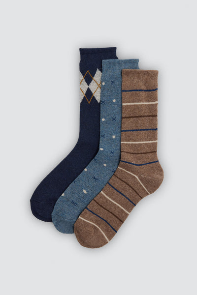 Pack 3 calcetines hombre de lana YSABEL MORA