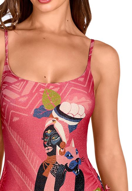 Bañador sin aros estampado lurex colección Pasarela 026 Dolores Cortés